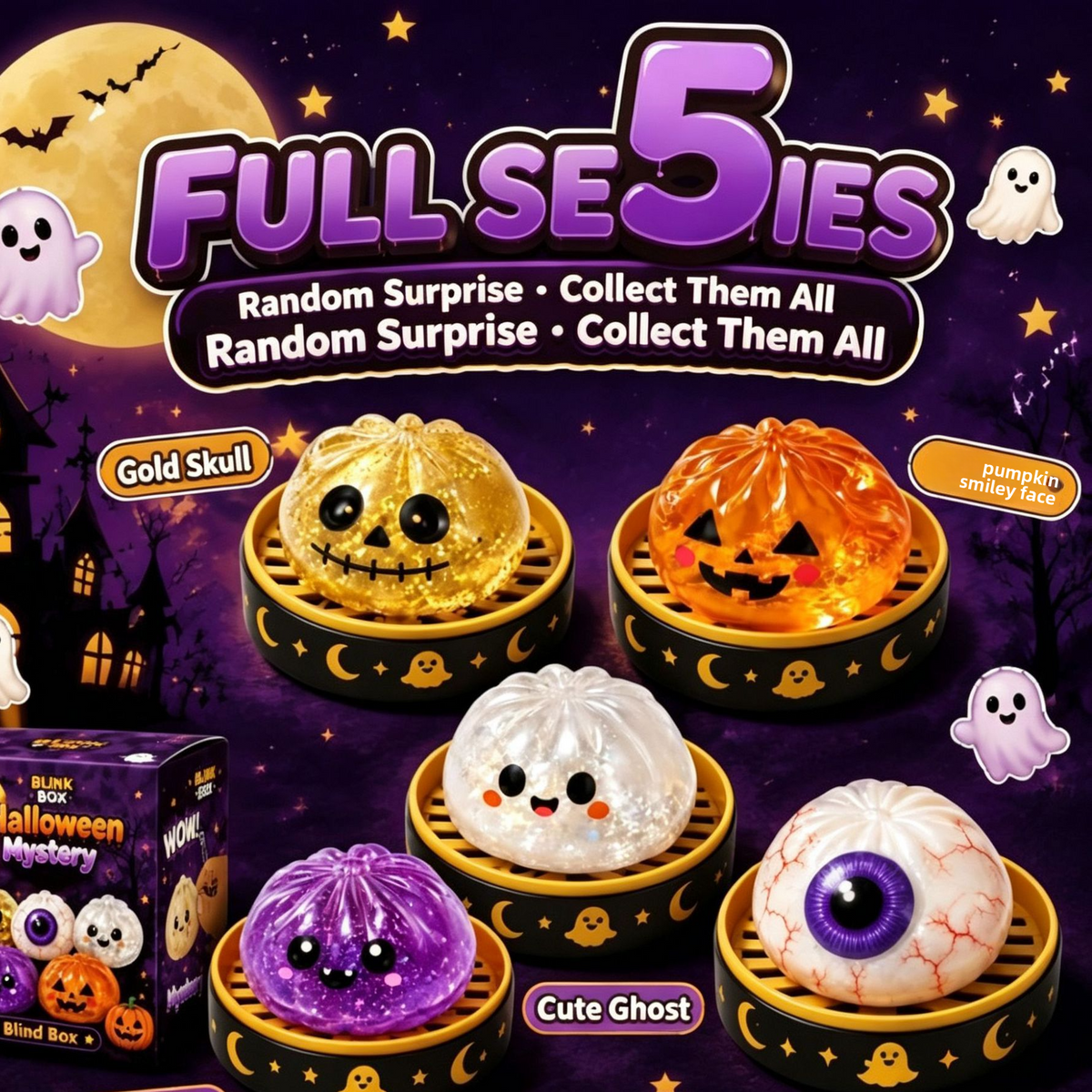 Juguete Squishy Antiestrés de Halloween – Figuras Sorpresa Rebotadoras