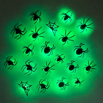 Decoración LED de Arañas y Murciélagos para Halloween – Adhesivos Luminosos 3D